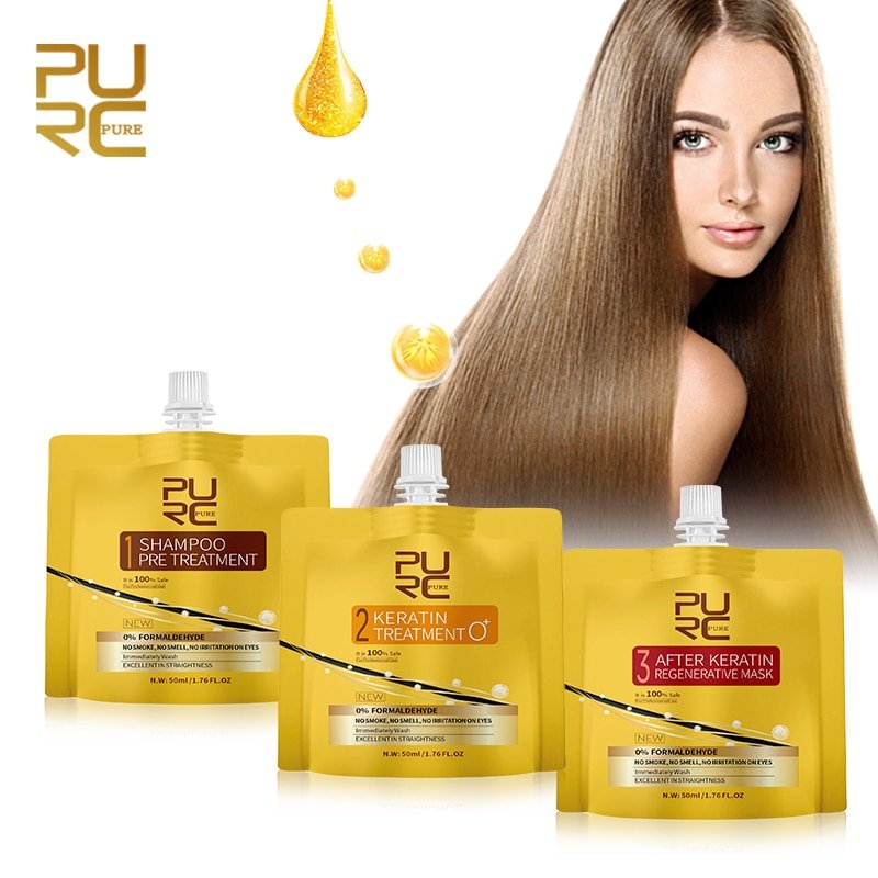 New Technology PURC Keratin Treatment Set Zero GearBeauty   New Technology PURC Keratin Treatment Set Zero FORMALDEHYDE No Irritation No Smoke Repair And Straighten Damage 