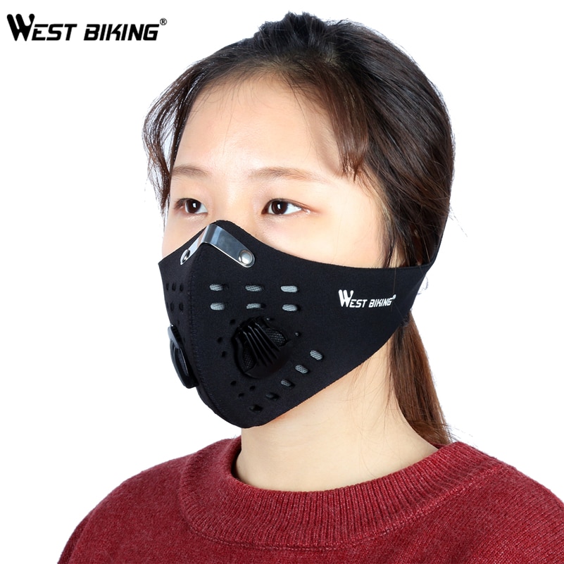 WEST BIKING Cycling Mask Half Face Activated Carbon Bicycle Riding Ski ...